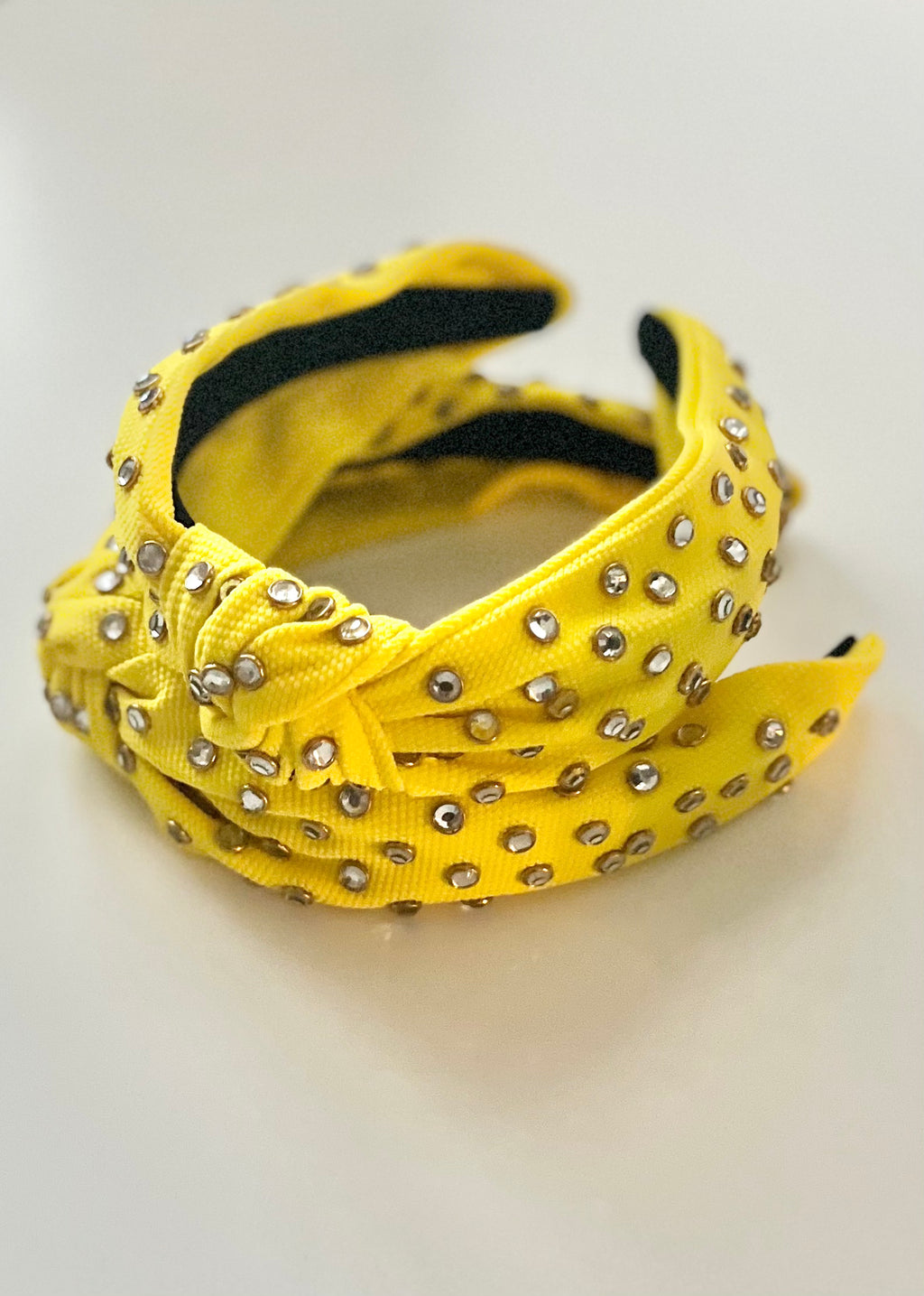 Studded Top Knot Headband || Yellow