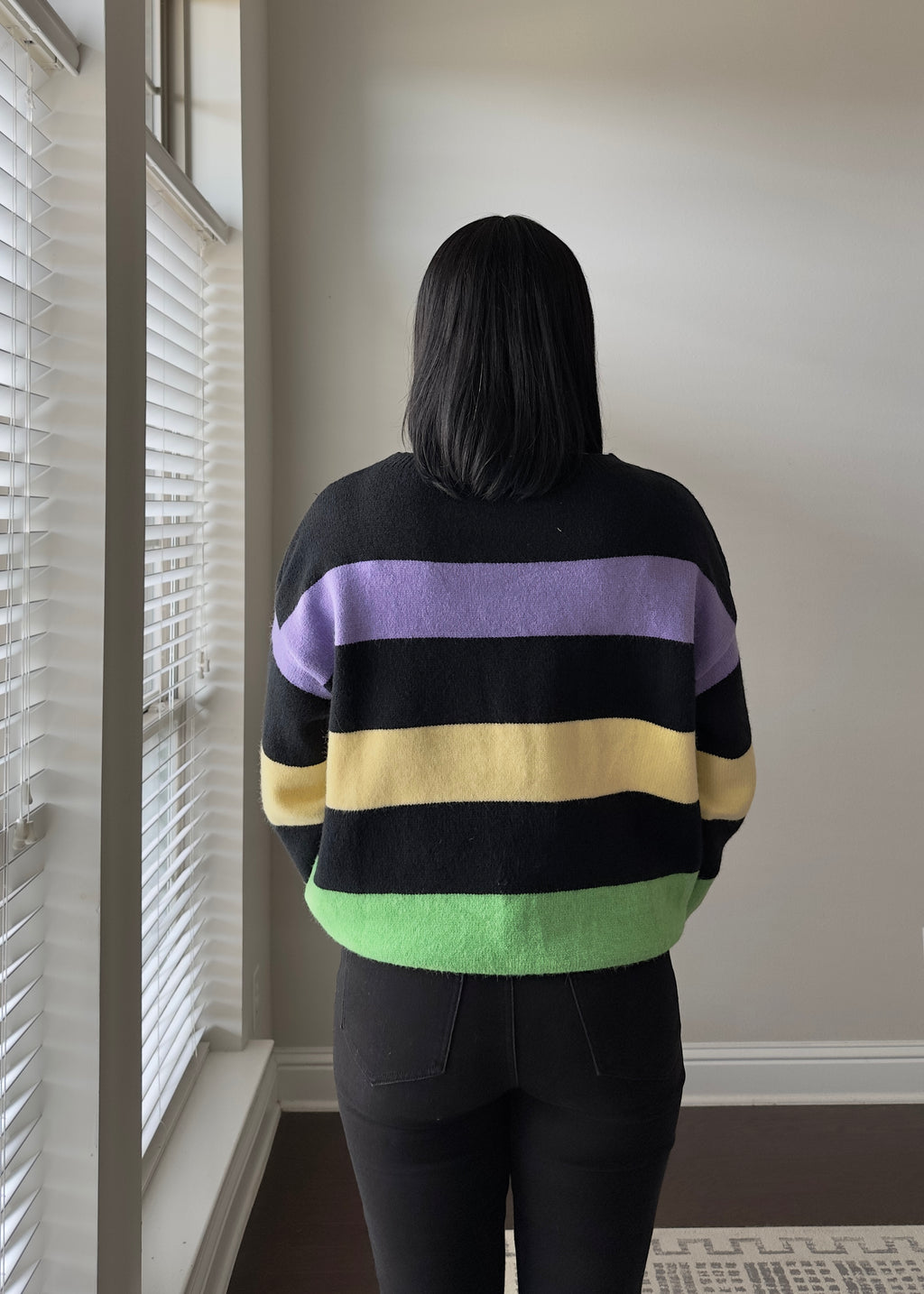 The Mardi Gras Color Block Sweater