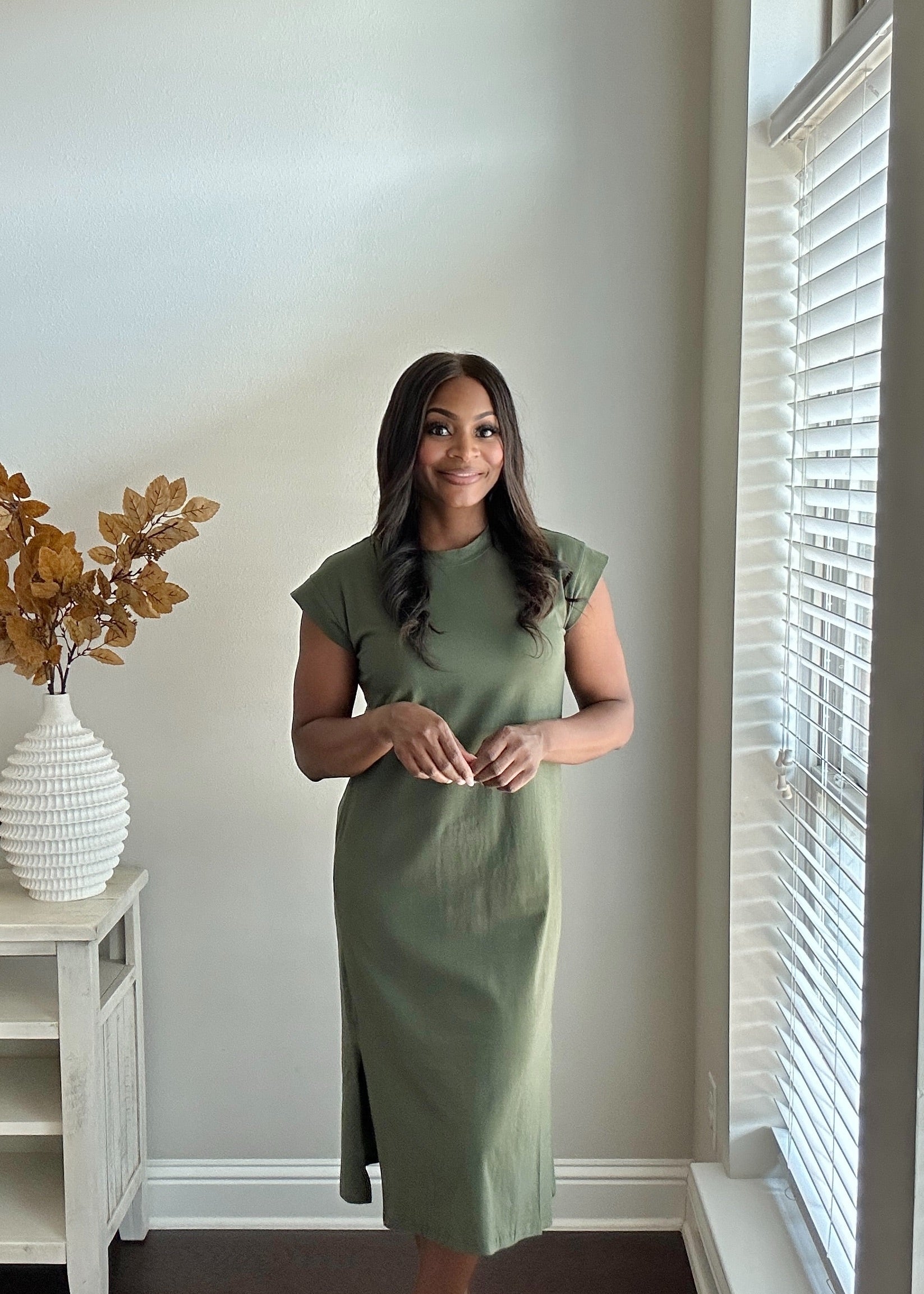 knee length dresses for ladies The Alani Midi Dress – Ladybugs Boutique, LLC