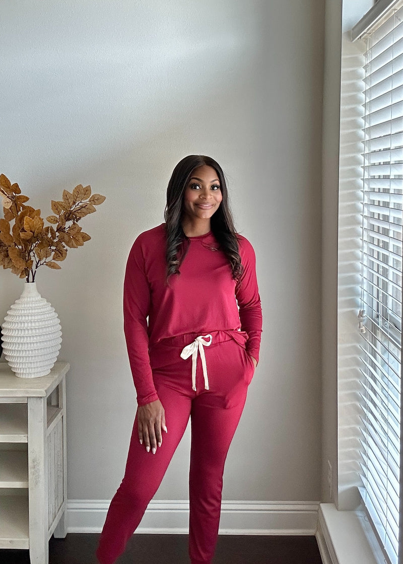 The Easy Living Jogger Set | Wine