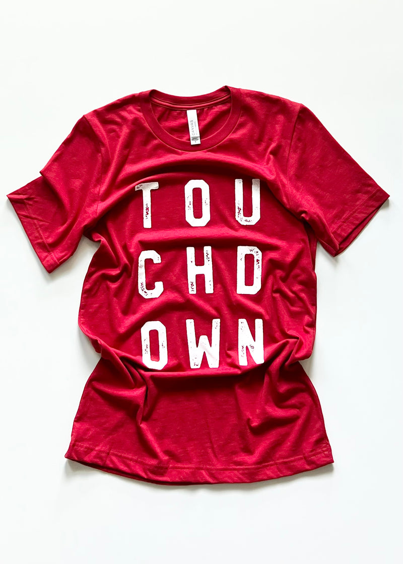 Retro Touchdown Graphic Tee in Canvas Red